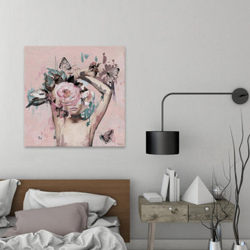 "Floral Crown Beauty" Painting Print on Wrapped Canvas