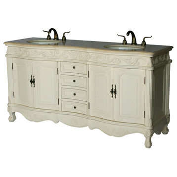68" Antique Style Double Sink Bathroom Vanity Model 2917-68 261