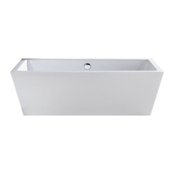 Pacific Collection - Wynn Rectangle Soaking Bathtub, White, 59"X30", 65"x31" - Bathtubs