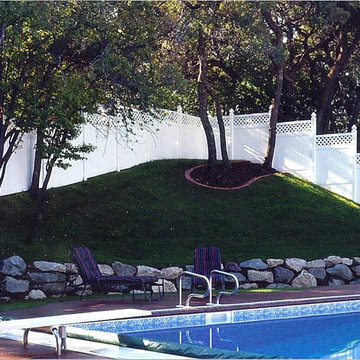 Vinyl Board Fence with Lattice Accent