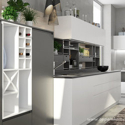 White and Gray Lacquer Kitchen Design - Kitchen Products