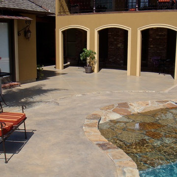 Stamped concrete - Beach entry pool