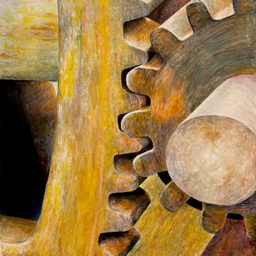 #4 58"x36" rusted gears