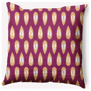 20" x 20" Ikat Tears Indoor/Outdoor Polyester Throw Pillow, Dusty Rose