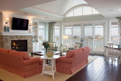 Inspiration for a coastal living room remodel in Other