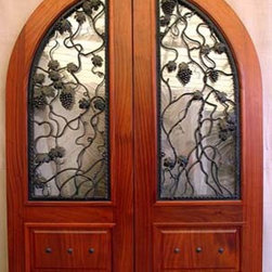 Mahogany Arched Impact Doors - Front Doors
