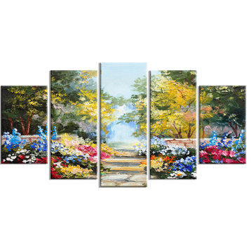 "Summer Forest With Flowers" Landscape Canvas Artwork