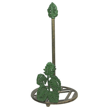 Cast Iron Monstera Leaf Paper Towel Holder Countertop Beach Themed Kitchen Deco