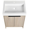 24" Plywood Freestanding Bath Vanity Set, Integrated Ceramic Sink