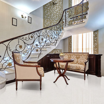 White Cork Flooring in a foyer area