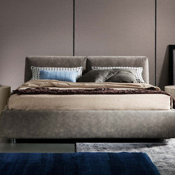 Vintage Italian Upholstered Bed by Rossetto - $2,085.00 - Platform Beds