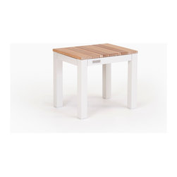 Wintons Teak Tandem Alu Stool - Outdoor Footstools And Ottomans