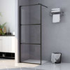 vidaXL Walk-in Shower Enclosure Bathroom Wall Panel Black Frame Clear ESG Glass