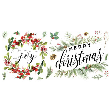 Merry Christmas Wreath Peel And Stick Wall Decals
