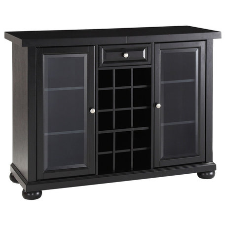 Alexandria Sliding Top Bar Cabinet, Black