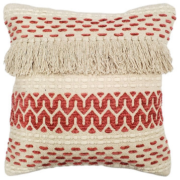 Pillow Decor - Ojai Red Bohemian Pillow 20x20