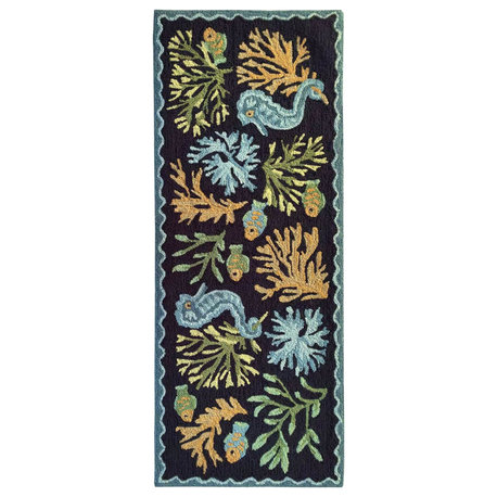 Frontporch Sweet Reef Indoor/Outdoor Area Rug Navy 2'x5'