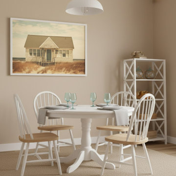 Abandoned Beach House Subdued Retro Painting Coastal Wall Art Prints