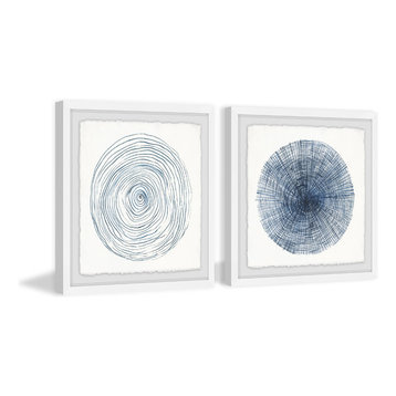 Circle Lines Diptych, Set of 2, 24x24 Panels
