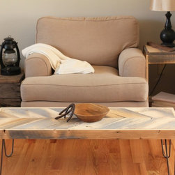 Modern Reclaimed Wood Arrow Coffee Table - Coffee Tables