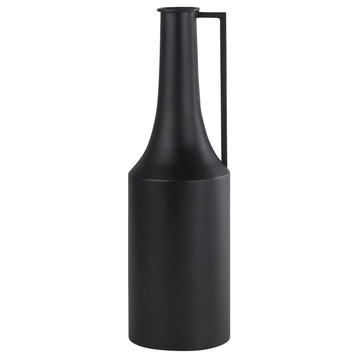 Aubrey Medium 18.0H Black Iron Flower Jug Vase