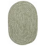 Colonial Mills - Colonial Mills Howell Tweed Braided Casual Rug Green - 4' X 7' Oval - Not everything has to be showy. A splash of color that doesn't dominate your decor. Muted tones, Tweed pattern. Traditional shape. Great for use in your living room. The finishing touch for your patio. The subtle touch of design your partner will love. Handcrafted. Stain Resistant. Mildew Resistant. Fade Resistant. 100% Polypropylene. Use indoor or outdoor. Reversible for twice the wear.