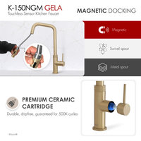 Single Handle Pull Down Touchless Kitchen Faucet, Brushed Gold