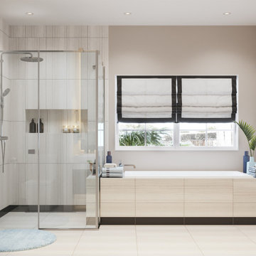 Black and white Master Bathroom