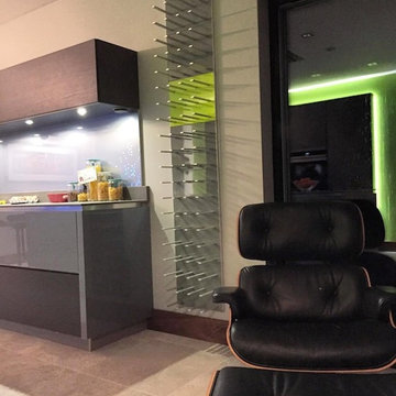 Modern kitchen wine storage display in Belfast Ireland