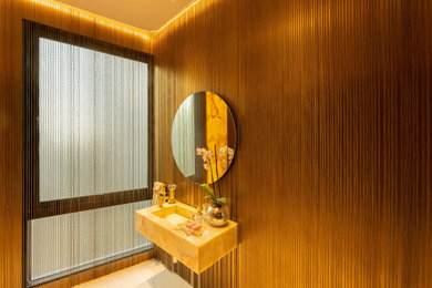 Example of a minimalist bathroom design in Miami