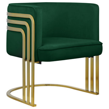 Rays Velvet Upholstered Accent Chair, Green