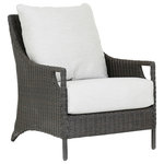 Sunset West - Lagos Club Chair With Cushions, Cast Silver - Featuring a woven exterior, the Lagos Club Chair mimics natural materials in low maintenance resin wicker. A gently curved, high rise back and deep seat ensure ultimate comfort for endless lounging.