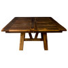 Hawthorne Reclaimed Barnwood Square Table, Natural, 54x54, 4  Leaves
