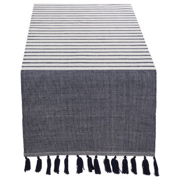 Bellaria Collection Ribbed Tassel Reversible Table Runner