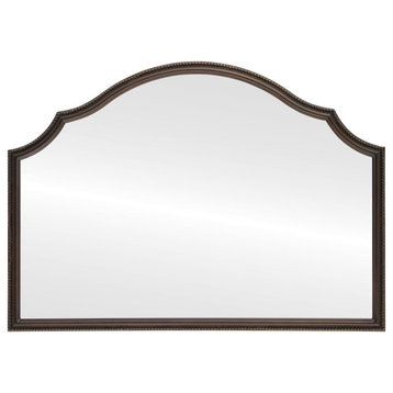 Liffey Framed Mantel Mirror, Peaks Cathedral, 38"x27", Rubbed Bronze