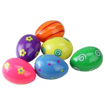 6-Piece Vibrantly Colored Springtime Easter Eggs, 3.25"