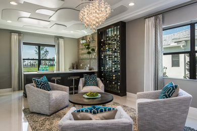Inspiration for a transitional home bar remodel in Other