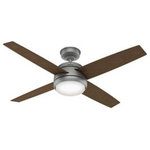 Hunter - Hunter 59616 Sunnyvale, 52" Outdoor Ceiling Fan with Pull Chain - The Sunnyvale outdoor ceiling fan features HunterGSunnyvale 52 Inch Ou Matte Silver P.A. Co *UL: Suitable for wet locations Energy Star Qualified: n/a ADA Certified: n/a  *Number of Lights: 2-*Wattage:9w LED bulb(s) *Bulb Included:Yes *Bulb Type:LED *Finish Type:Matte Silver