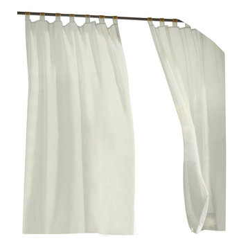 Escape Indoor/Outdoor Hook and Loop Tab Top Curtain Panel, Ivory, 54"x84"