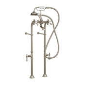 Clawfoot Tub Freestand Telephone Faucet Hand-Held Shower Combo, Brushed Nickel