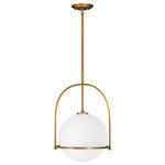 Hinkley - Hinkley 3405HB Large Pendant, Light Brass - Chic and elegant, the Somerset collection exudes a quiet and precise sophistication. Subtly fusing modernity with vintage appeal, its etched opal glass deftly floats inside a streamlined metal yoke and ring while understated turned metal knobs add an authentic edge.