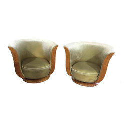 Pair of Art Deco Lounge Chairs for Hotel Le Malandre, Belgium - Indoor Chaise Lounge Chairs