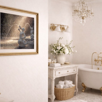 Triton’s Golden Mist Shabby Chic Style Wall Art