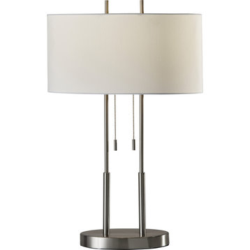 Duet Table Lamp - Brushed Steel