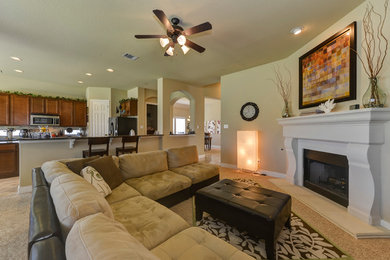 Transitional living room photo in Austin