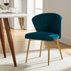 Luna Contemporary Side Chair With Tufted Back, Teal