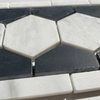 Carrera Marble 2" Hexagon Mosaic Border Listello Accent Tile Honed, 1 sheet