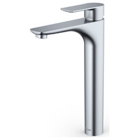 Karran KBF422 1-Hole 1-Handle Vessel Faucet With Pop-up Drain, Stainless Steel