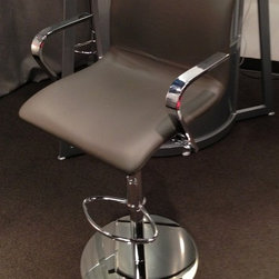 Marlon High Back Hydraulic Stool | Grey - Bar Stools And Counter Stools