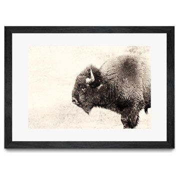 Giant Art 36x24 Buffalo Matted and Framed in Pink